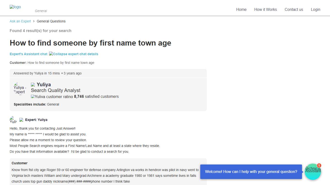 How to find someone by first name town age